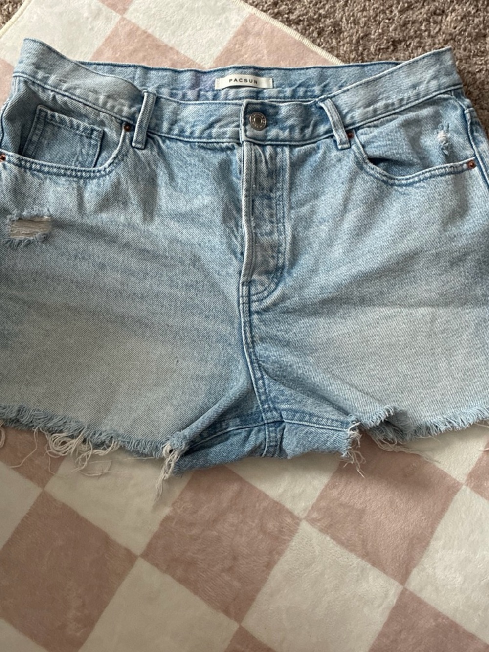 PacSun Light Blue Distressed Denim Cutoff Shorts